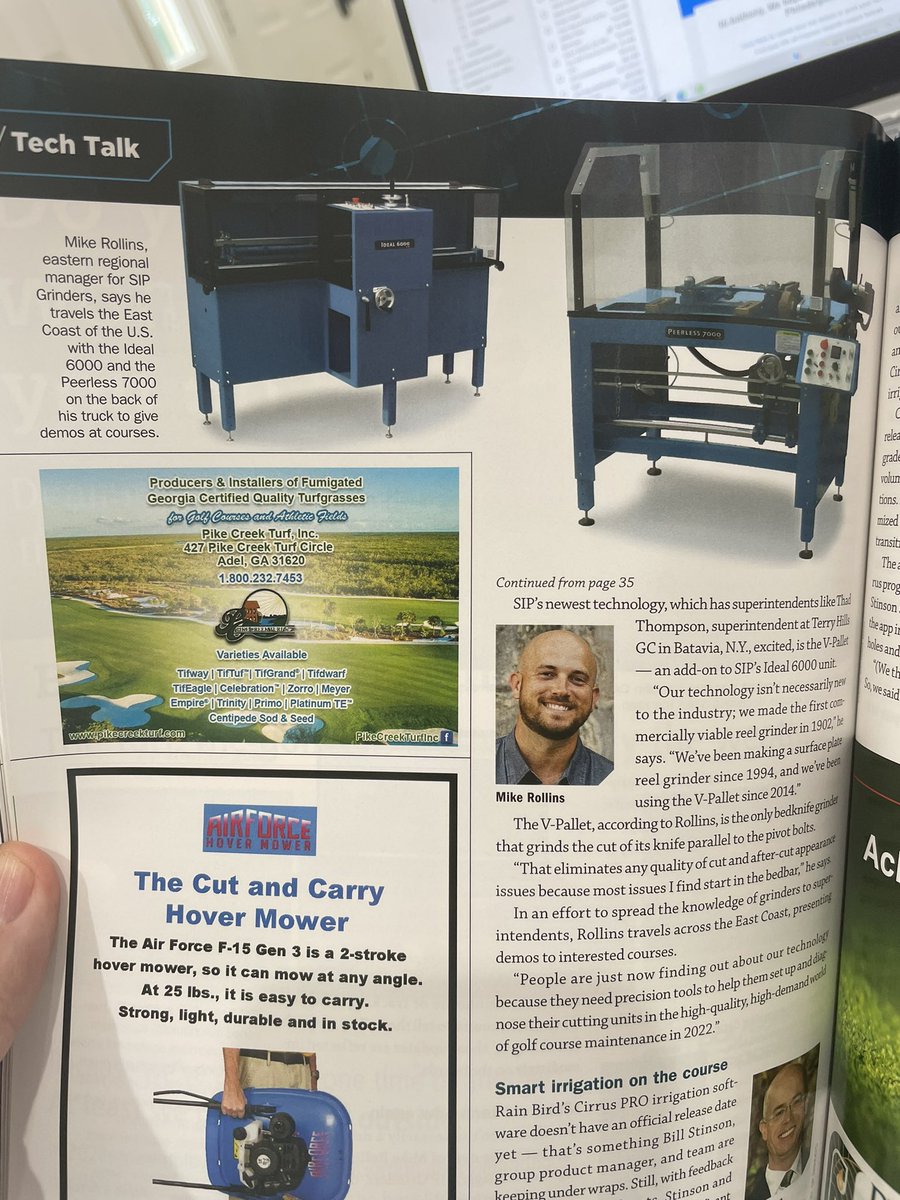 Mike Rollins (@mikerollinssip) on Twitter photo Thanks to <a href="/TerryHillsMaint/">Thad Thompson</a> & <a href="/Golfdom/">Golfdom</a> for the love on <a href="/SIPGrinders1902/">Simplex-Ideal-Peerless</a>!
When I did the interview I had no idea the spread was going to look like this! So awesome!
golfdom.com/supers-share-t…
(Thank you, <a href="/tonygus14/">Tony Gustaitis CGCS</a>, for sending the photo!) Thanks to <a href="/TerryHillsMaint/">Thad Thompson</a> & <a href="/Golfdom/">Golfdom</a> for the love on <a href="/SIPGrinders1902/">Simplex-Ideal-Peerless</a>!
When I did the interview I had no idea the spread was going to look like this! So awesome!
golfdom.com/supers-share-t…
(Thank you, <a href="/tonygus14/">Tony Gustaitis CGCS</a>, for sending the photo!)