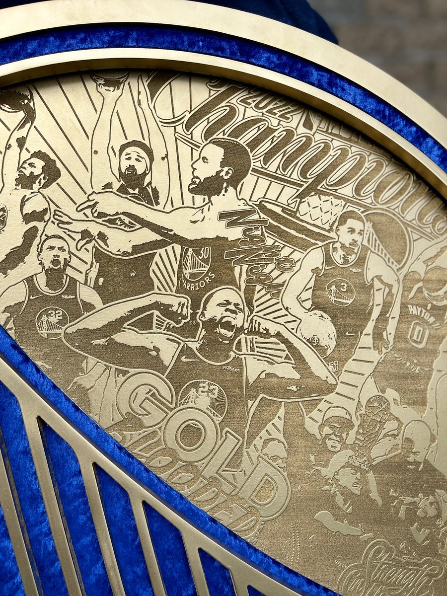 Catchfire_C's tweet photo. Gold Blooded. Get yours -> https://t.co/pDALI3mQZX #goldenstatewarriors #NBAFinals2022 #NBA #warriorsin6 #warriors #mancave #wallart #custom #shopsmall https://t.co/QkSLuqD29B