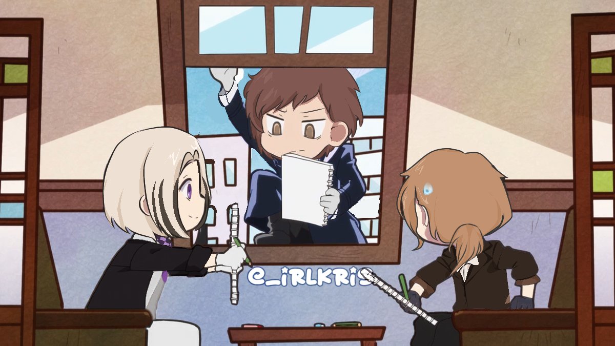 No, Adam, the window is not an entrance to the room. And saving Chuuya is not an excuse for that

#BSD #bsdwan #stormbringer #bungoustraydogs #bungoustraydogswan #chuuya #chuuyanakahara #chuuyabsd #adam #adambsd #adamfrankenstein #pianoman #pianomanbsd