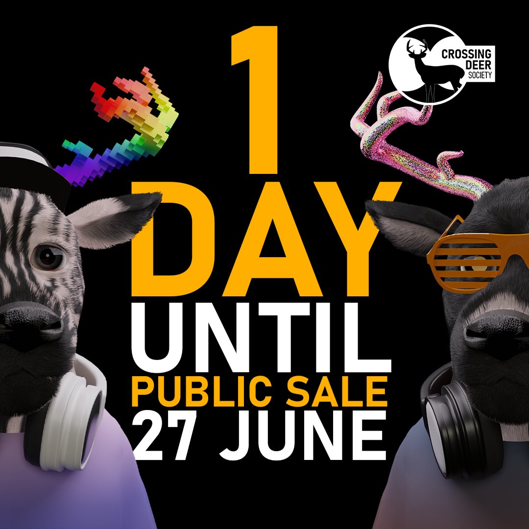 1 day until public sale ! 🚀🚀🚀

#NFT #NFTGiveaway  #Whitelist  #NFTCommunity #NFTdrop  #NFTs  #NFTcollections  #NFTartist #NFTMinting