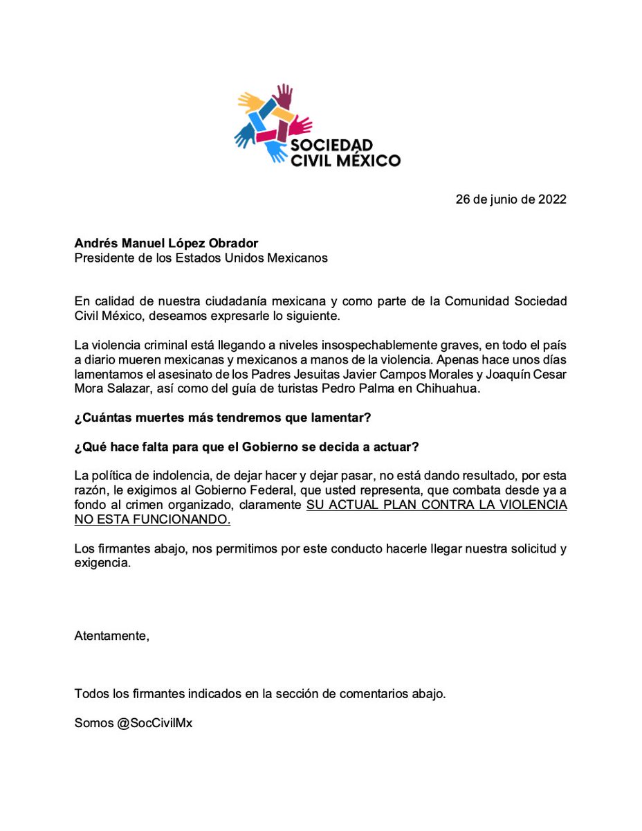 Sociedad Civil México tweet media