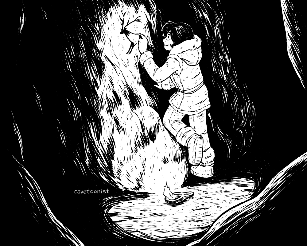 cavetoonist's tweet photo. Hi, I'm Ray! 🖤 I'm a cartoonist who's also aspiring to become a paleoanthropologist someday! My dream is to make both fiction and non-fiction comics about cave art and other Paleolithic topics. Here is some of my concept art for my graphic novel project: The Lore Keeper. https://t.co/ci9jJZOADp