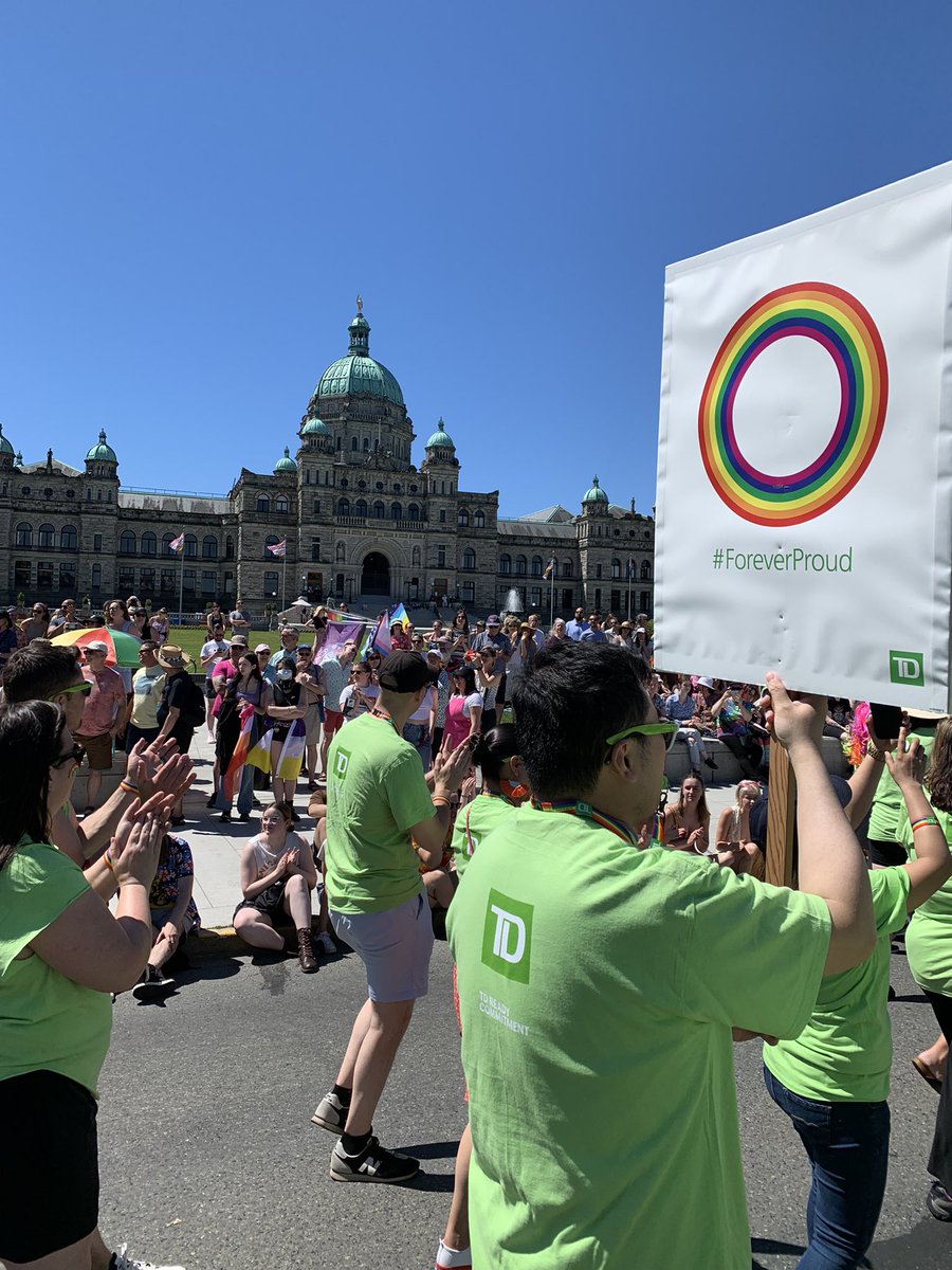 Great day and turnout for a Pride Parade in Victoria @TD_Canada #foreverproud