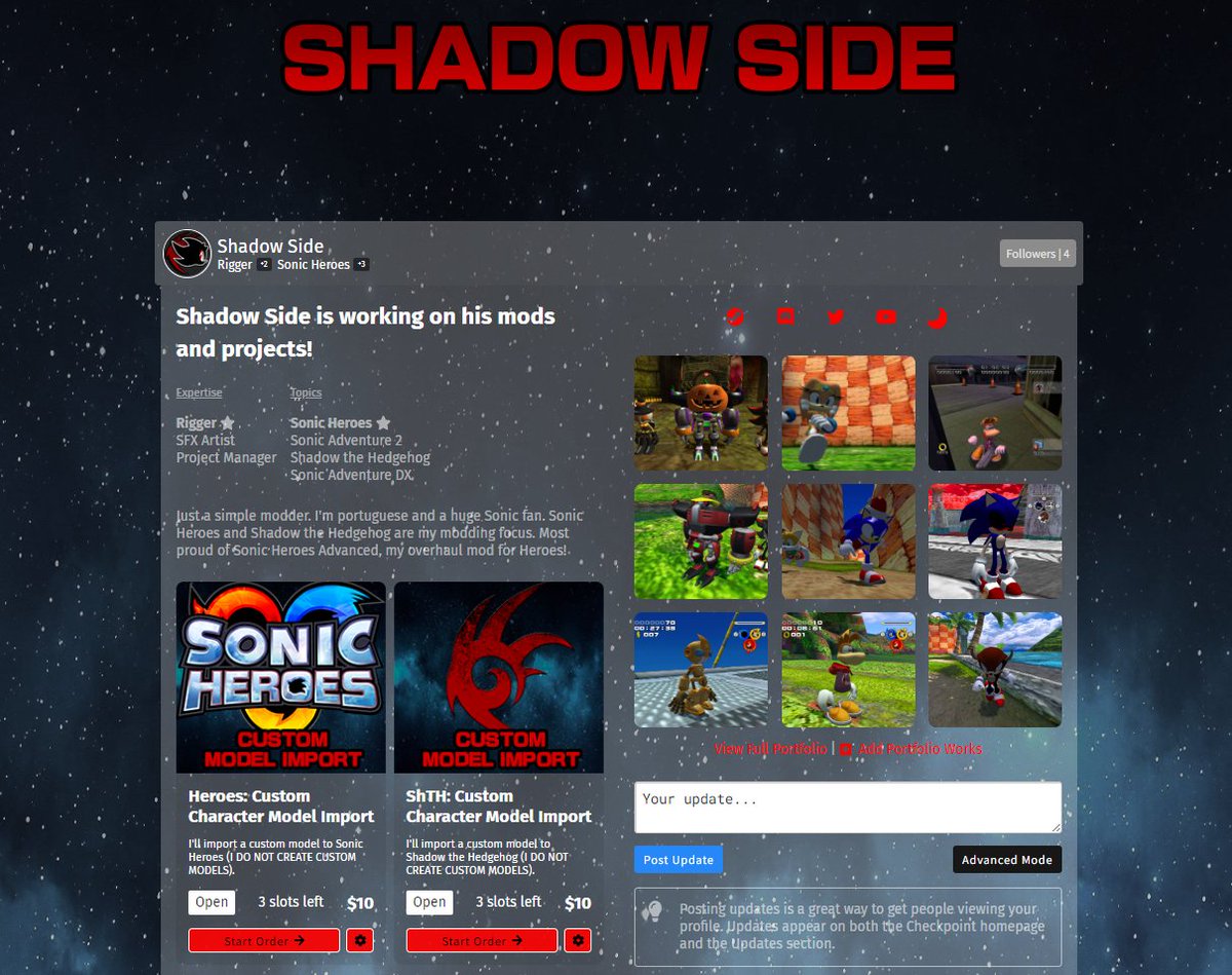 ShadowSide47's tweet photo. (1/2) Interested on being able to play as your OC or another character on Sonic Heroes or Shadow the Hedgehog?
Make sure to check out my commissions forms! I'll import your character for only 10$
https://t.co/zBno71nirw
(NOTE: I DO NOT CREATE CUSTOM MODELS)
#sonicheroes #shadowth https://t.co/EvyvGRdojr