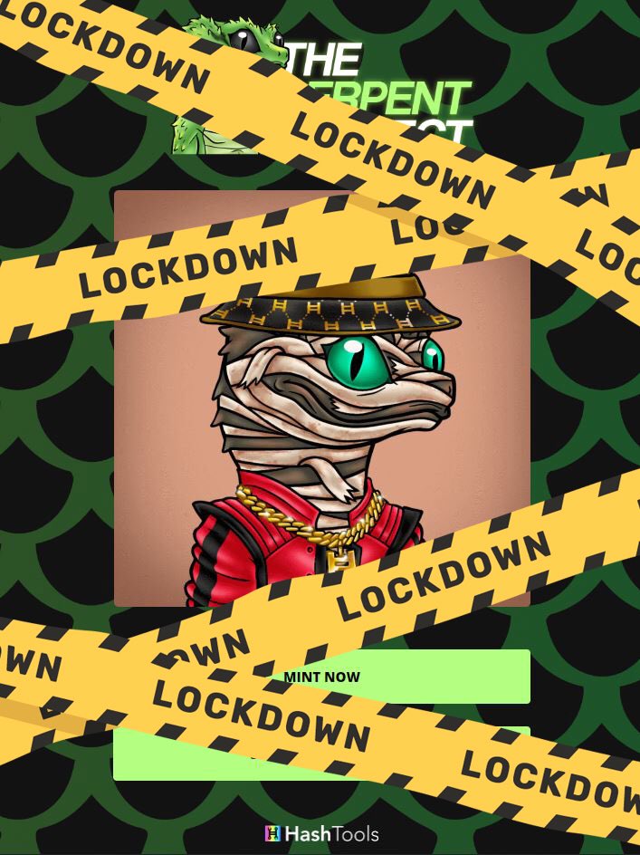 ITS OFFICIAL 🎉

🔐 We are LOCKED DOWN! 🔐

The lab has shut us out, we will look to breach again and save as many Serpents as possible next time around! 

For now you can find them lingering around on Zuse!

🚨 Sold out at 400 MINTS! 🚨

Welcome Serpents to The <a href="/ProjectSerpent/">TheSerpentProject.hbar | NFT (SOLD OUT)</a>