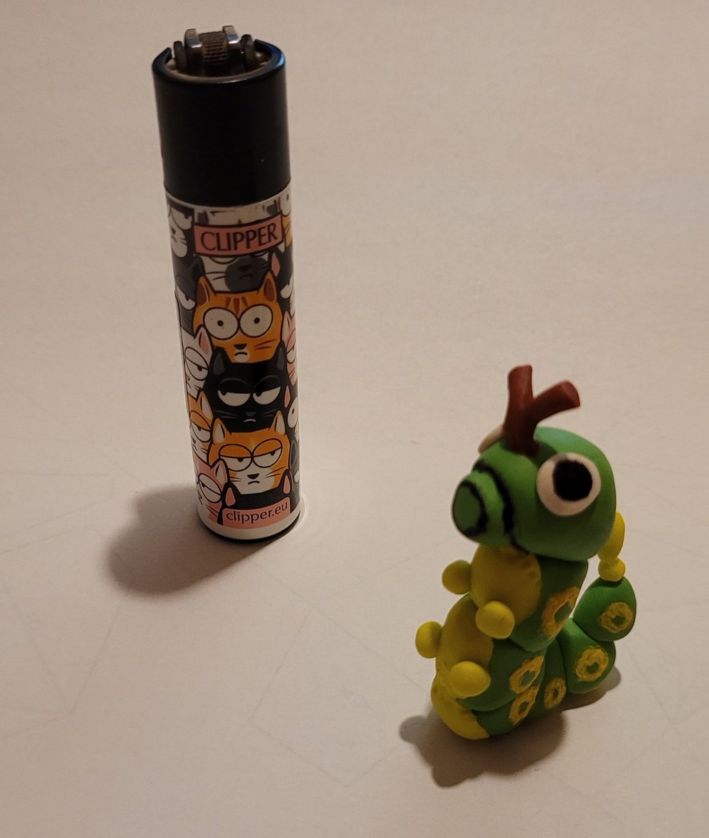 art_stripes's tweet photo. Played with polymer clay (FIMO) and made some pokémon to make a start, a snorlax and a caterpie ^^; https://t.co/7CdFg1nsMg
