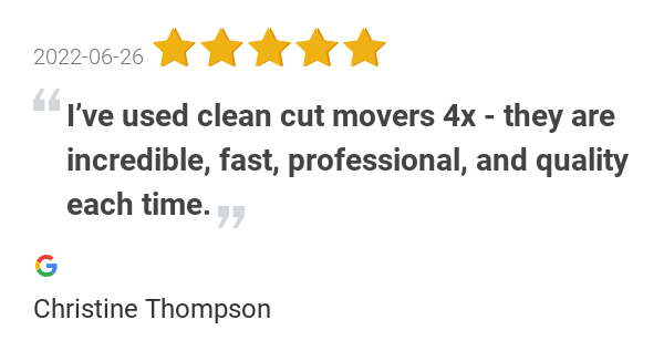 cleancutmovers's tweet photo. New 5.0-star Review: "I’ve used clean cut movers 4x - they are incredible, fast, professional, and quality each... https://t.co/4s5Ee9LSrc