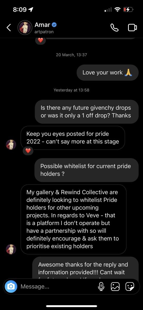 DonxEth's tweet photo. @veve_official @artpatronamar @rwdcollective Why isn’t pride holders granted whitelisted? Utility??????? https://t.co/Pf22CUZRaH