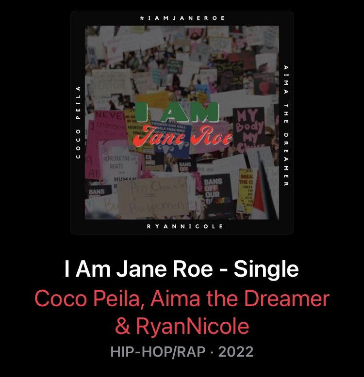 Hip hop claps back at SCOTUS: @COCOPEILA+@BlackGoldMvment have our #reproductivejustice summer anthem‼️ #IAmJaneRoe also ft. @msryannicole @AimaTheDrmr #RoeVWade #HotheadedGirlSummer Spotify open.spotify.com/album/0bozUree… YouTube youtube.com/watch?v=iYv2ks… apple music.apple.com/us/album/i-am-…