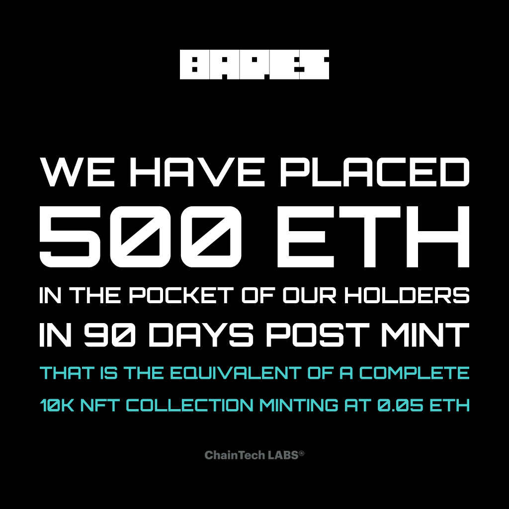 We are just getting started.

#bapes #chaintech #nfts #community #business #money #holders #earnings #difc #dubai #uae