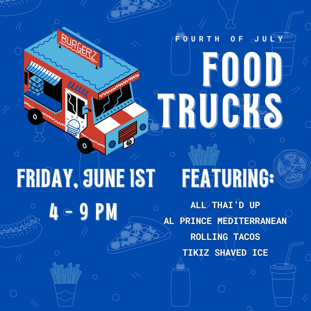 As part of our community celebration for Independence Day this Friday, we will have food trucks here at Polo Fields from 4 - 9 pm. Come one down and grab some delicious dinner or shaved ice before the fireworks go off at sunset!