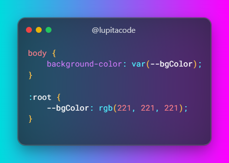 lupitacode's tweet photo. Al igual que en JavaScript, las variables CSS pueden ser elevadas (hoisted). Esto significa que las variables CSS pueden ser utilizadas antes de ser declaradas, si se declaran en :root como en este ejemplo: https://t.co/Rpa4iMfOt9