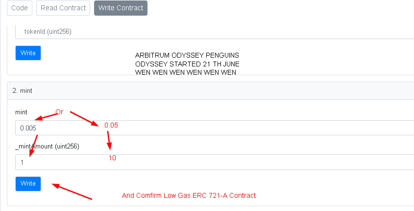 arbi_penguin's tweet image. MINT IS LIVE.

Odyssey first mission will end in 17 hours.
If you use a bridge, your first mint should be a penguin.

Connect to web 3 
arbiscan.io/address/0xFCf6…

Mint Price : 0.005 
 tx max 10 nfts.

#arbitrum #layerzero #optimisim #freenft #freemint #cc0 #layer2summer #Odyssey