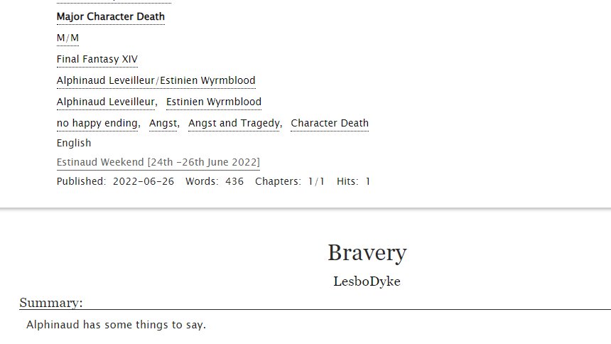 Woo, we have another fic for #EstinaudWeekend over on AO3! (Mind the tags!) 

Day 3 - Quote: "As you wish, my little lord." 

#estinaud #ニャンフィノ