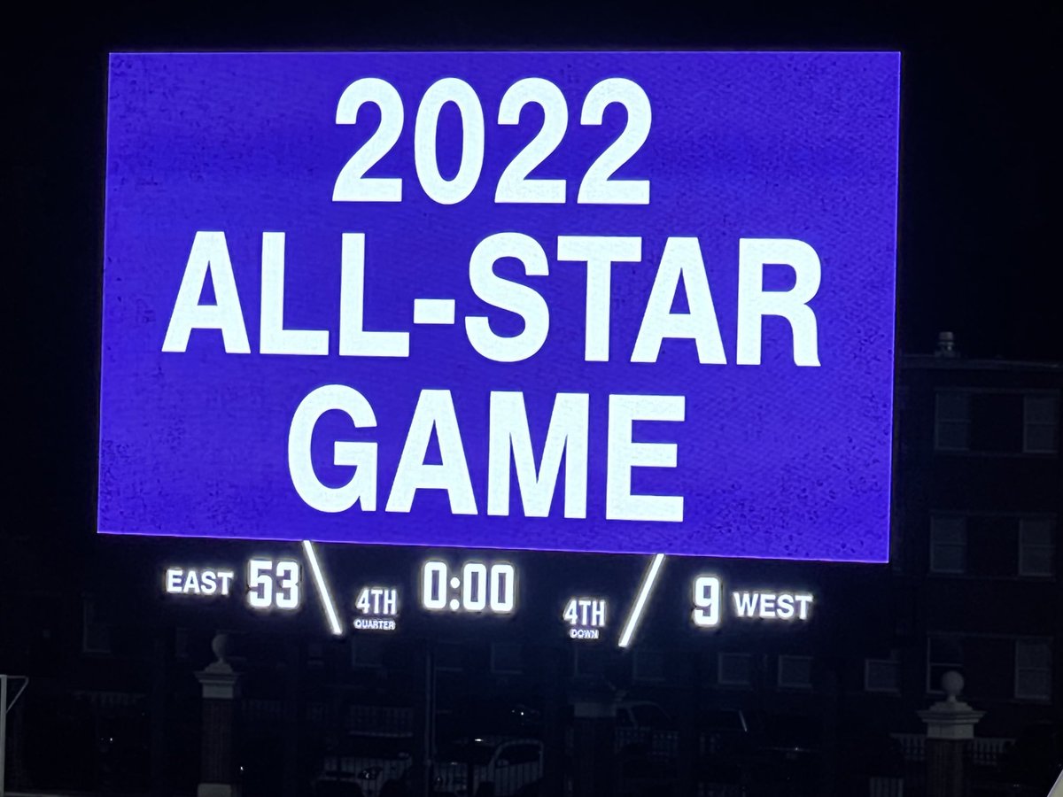 alucas80's tweet photo. I truly enjoyed my 1st experience coaching in the 2022 All Star Game last night! ⁦@ArkActAssn⁩ did a great job of putting all of it together. I was so proud to coach this WR Group and honored to coach with these 2 coaches! We got it Done! #EAST #MorePicsComing😜😊 https://t.co/ESL8ZzAoMI