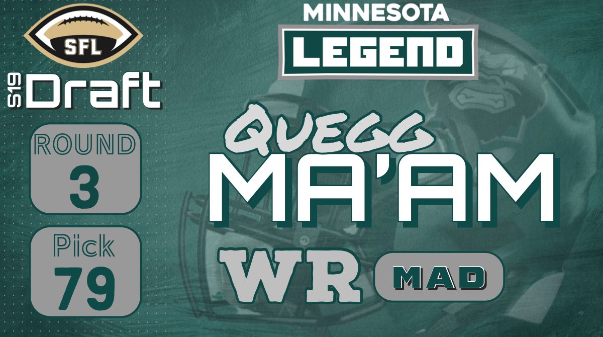 Quegg Ma’am is our 79th overall pick and we couldn’t be more excited! This offense is going to be explosive!