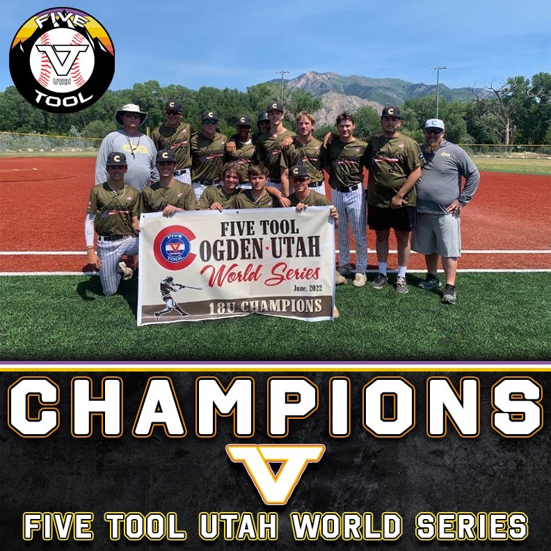 Five Tool Utah (@fivetoolut) on Twitter photo 🏆CHAMPIONS🏆
Congrats to <a href="/cbabaseballco/">CBA Baseball (CO)</a> Lockett on winning the 18U Championship of the <a href="/FiveTool/">Five Tool Baseball</a> Utah World Series.
#WatchEm 🏆CHAMPIONS🏆
Congrats to <a href="/cbabaseballco/">CBA Baseball (CO)</a> Lockett on winning the 18U Championship of the <a href="/FiveTool/">Five Tool Baseball</a> Utah World Series.
#WatchEm
