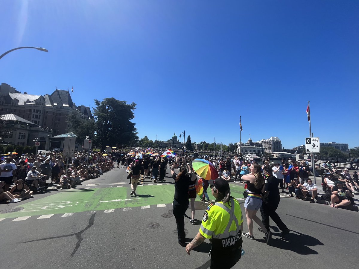 Amazing day at the <a href="/VictoriaPride/">Victoria Pride Society</a> Parade today! So many friendly faces and love for <a href="/BC_EHS/">BC Emergency Health Services</a> Paramedics and Dispatchers! #BCEHSPride