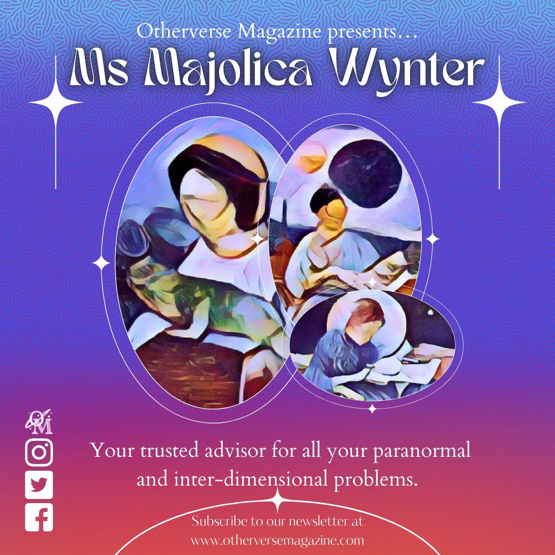 Our first newsletter is out now, featuring exclusive content from our resident agony aunt, Ms Majolica Wynter! otherversemagazine.com/blog/ Subscribe to our newsletter and we'll email her responses directly to your mailbox. Or send your own queries to otherversemagazine@gmail.com