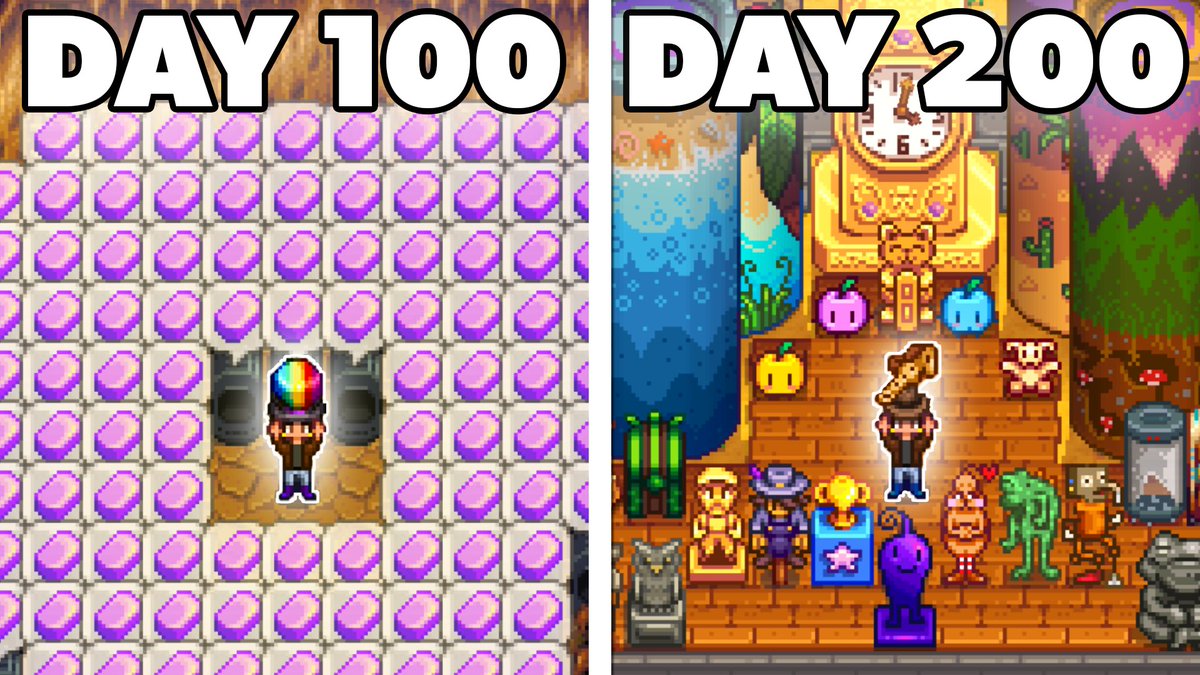 I Played 200 Days of Stardew Valley and Collected EVERYTHING - now ready for your eye balls.

It's bigger and better. Check it out!

youtube.com/c/floydsonyt