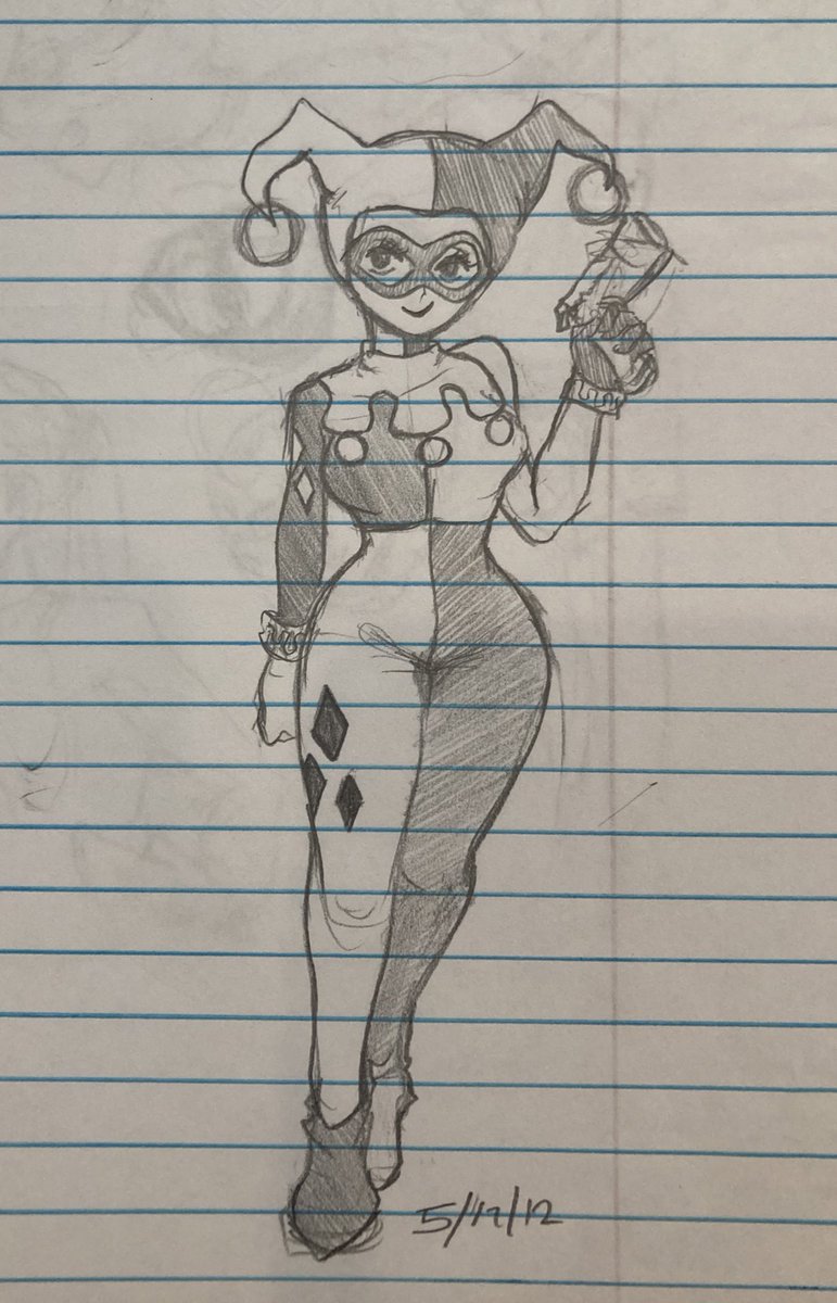 [2012] i drew harley quinn!! i love how u can tell what manga i was reading each year bc this was definitely my one piece era 
