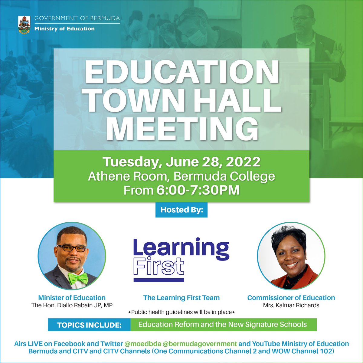 learning1stbda's tweet image. #Bermuda, if you’re like us &amp;amp; planning your week ahead, be sure to put this event in your calendar! 🗓 Come &amp;amp; have your Qs about the changes that are happening in the education system answered by those that are leading &amp;amp; enabling this work. Please RT &amp;amp; share. #learningfirstbda