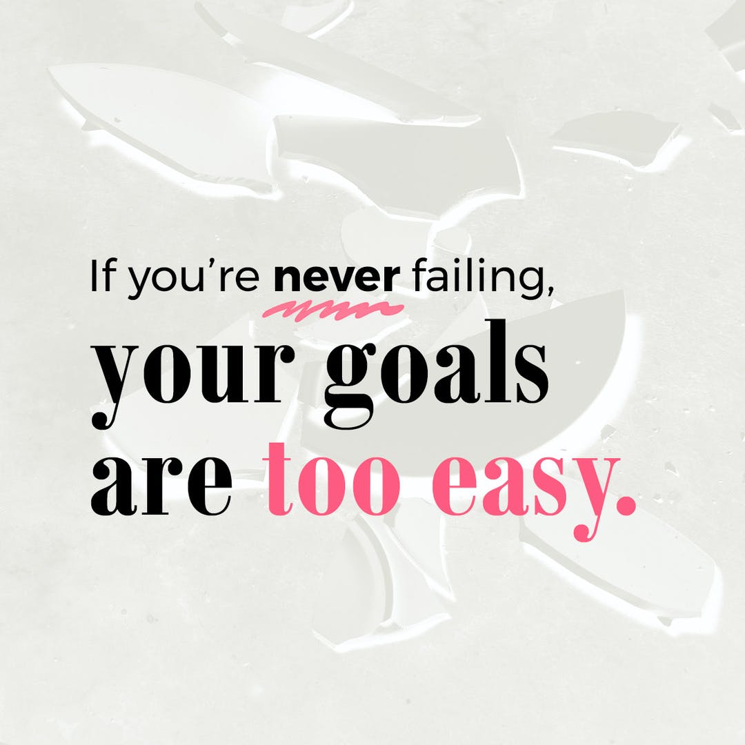 LeanneBlaney's tweet photo. If you're never failing, your goals are too easy.

You learn faster from mistakes.

Make your goals interesting and big and go for it!

#goals #goalsetting #failing #mistakes #quote #goforit https://t.co/UyiqbomPpo