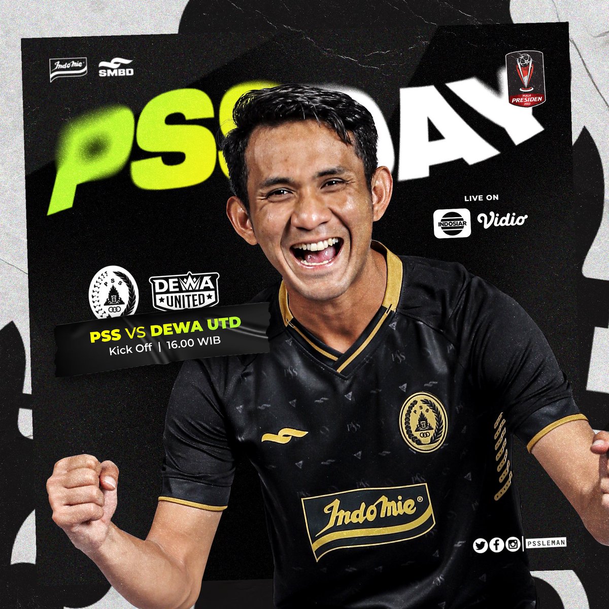 PSSleman's tweet image. 𝗛𝗔𝗣𝗣𝗬 #𝗣𝗦𝗦𝗱𝗮𝘆! 🟢

Last group stage match vs Dewa United tonight! 🔥

Win for us, penggawa! 🦅

#PSS #UnityForOurGlory #PialaPresiden #PSSVsDewaUtd #PSSday