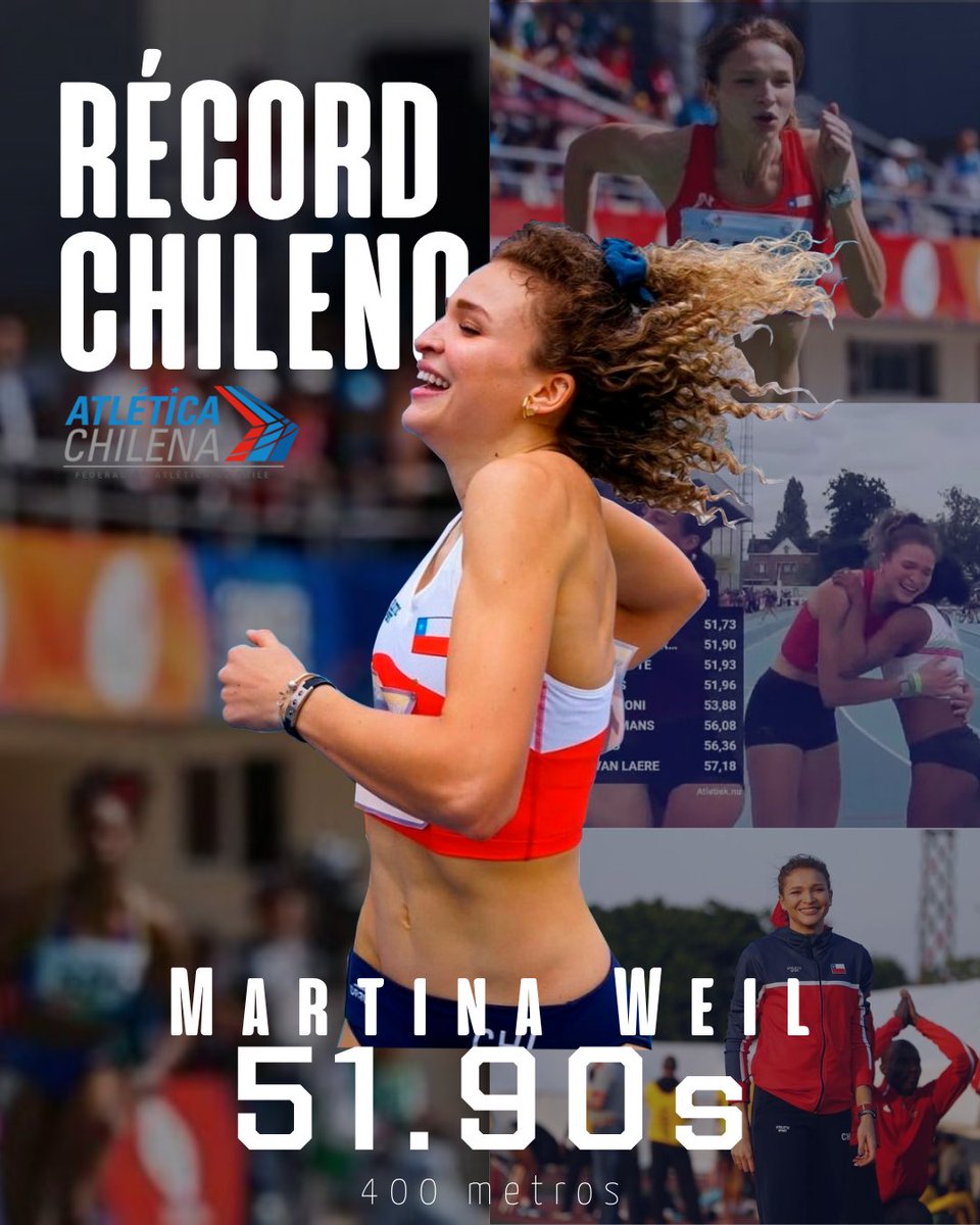 atleticachilena's tweet photo. ¡Martina Weil batió el récord chileno 🤩🇨🇱!
La entrevista en:
https://t.co/sNWQcz6bMX https://t.co/4d8z4RWhW2
