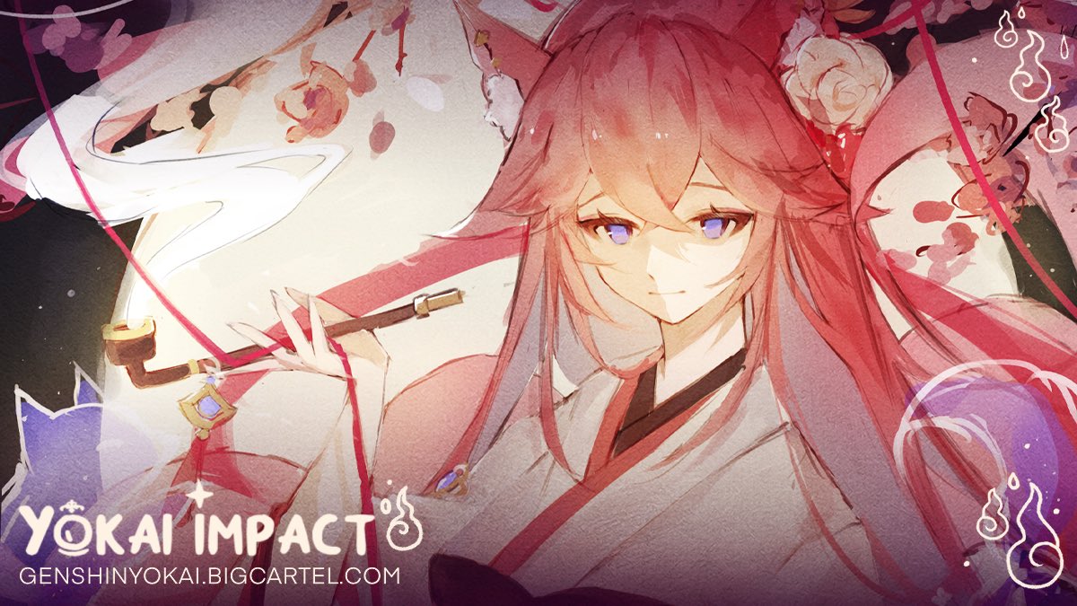 Happy Birthday to Yae Miko! Here’s a little preview of my piece for @giyokaizine preorders are going on rn so feel free to snag a bundle while u can! #GenshinImpact #yaemiko #yae #原神