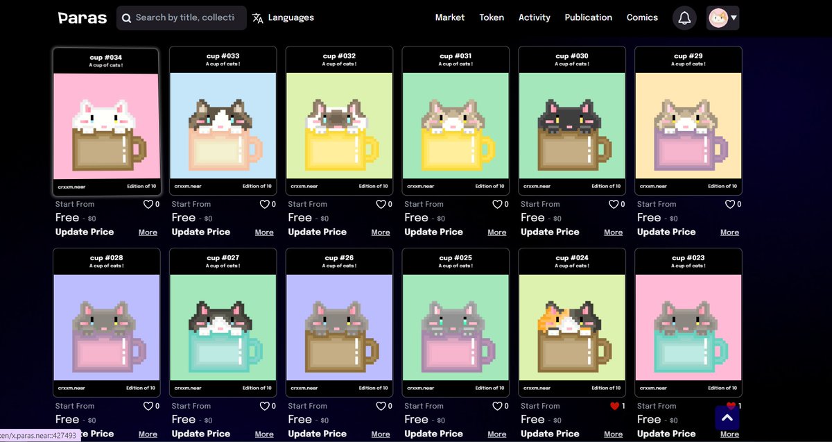 fluffypaws27's tweet photo. 🎁 Free mints NFT [phase 2] !🎁

💥Adopt them for free !💥

🐈 Supply 10 items #025 - #034
 [10 editions/1 item]🐈

📌Available now on : https://t.co/XcdLx7WsVL

#nft #NFTCommmunity #freemintNFT #FreeNFT #NFTTHAILAND #NFTdrops #PARASnft #NEARProtoco https://t.co/1OTg8CiQXy