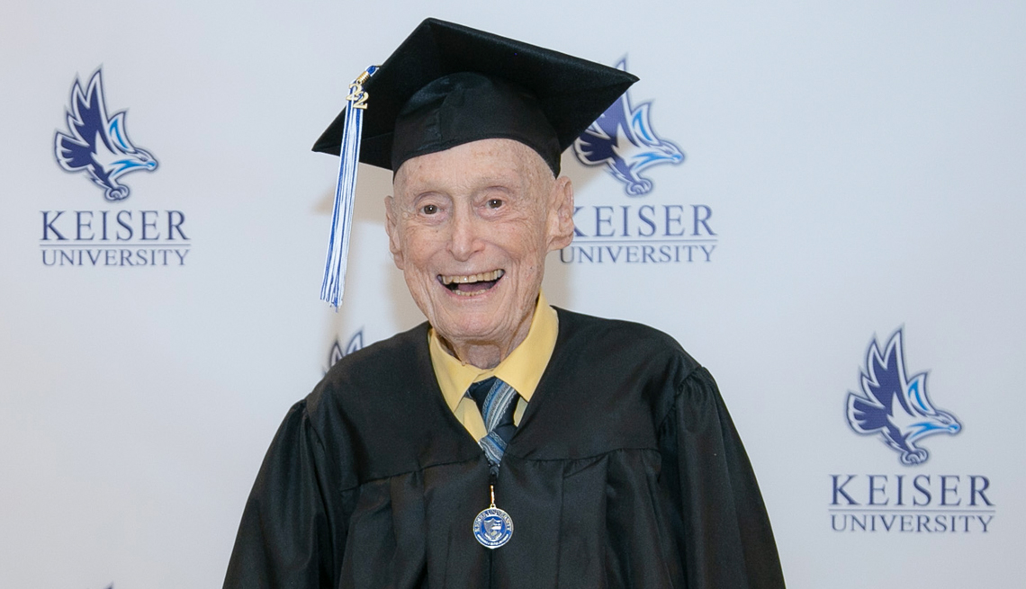 StJohnsLiving's tweet photo. 7 decades ago Bob Blum cut his studies short to serve in the United States Air Force. This spring, he earned a Bachelor's degree at age 94. The @AARP story: https://t.co/IqCb6VKJjs https://t.co/o9vKKLQQpc