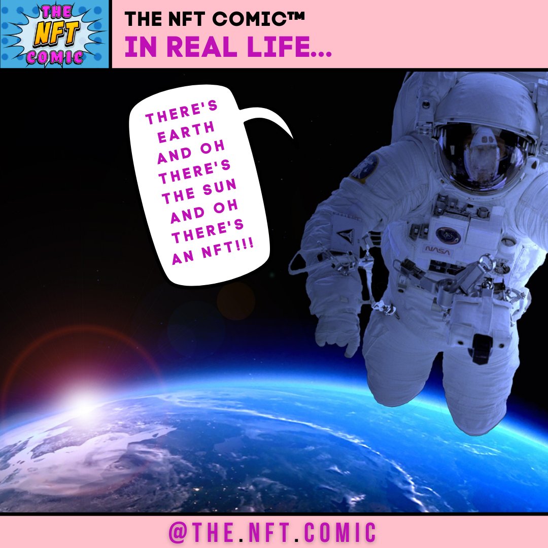 thenftcomic's tweet photo. Let's end the evening with this picture depicting The NFT Comic in real life...
An NFT in space? ๐ Yeah, that's pretty normal these days!
#originalcharacter #nftcommunity #opensea #quotes #thenftcomic #meme #goodnight #nftcollectors #memes #c0mic https://t.co/02VEDCL4Zz
