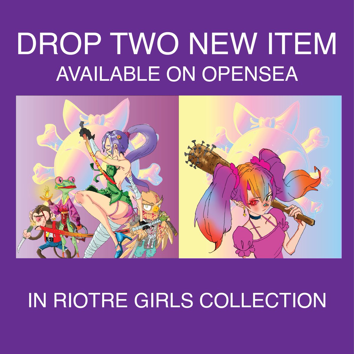 sherinstudio's tweet photo. These two new Nfts have dripped into the Riotre Girls Collection. Available now on Opensea. Own it before anyone else has it. Good luck. With art and love.❤️💐🔥
https://t.co/T3dq1hEs0L
#riotregirls #studiosherin #nftdrop #OpenSeaNft #NftCollectors #Nftcollector #Nfts #Ethereum https://t.co/0EqnMea1U5