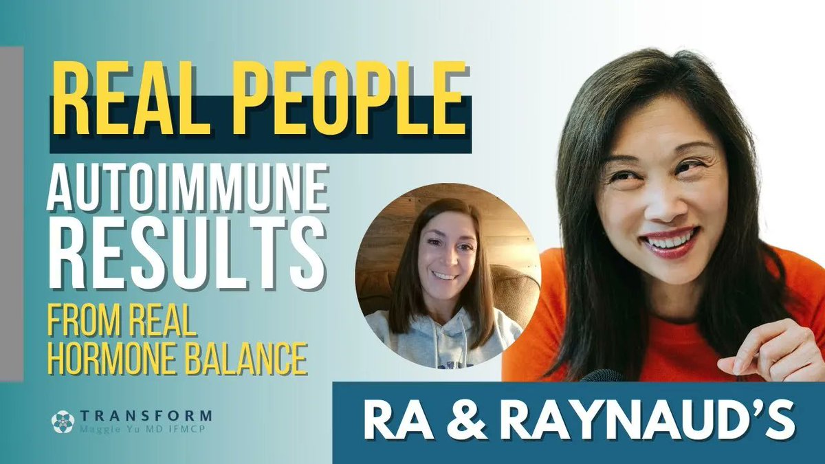 MaggieYuMD's tweet photo. Raynauds and Rheumatoid Arthritis Turnaround with Hormone Balance
Meet Pam who struggled with Raynauds and  Rheumatoid arthritis for years.
Watch her story here: https://t.co/m3dRUd86bB https://t.co/X551GY7XZD