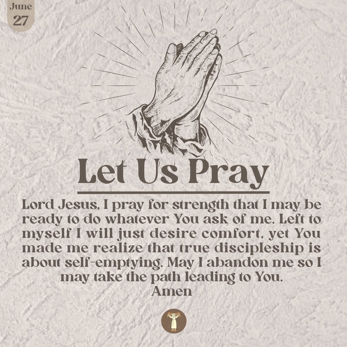ofmphil's tweet photo. Lord Jesus, I pray for strength that I may be ready to do whatever You ask of me. Left to myself I will just desire comfort, yet You made me realize that true discipleship is about self-emptying. May I abandon me so I may take the path leading to You.
Amen https://t.co/7zwqAkooIm