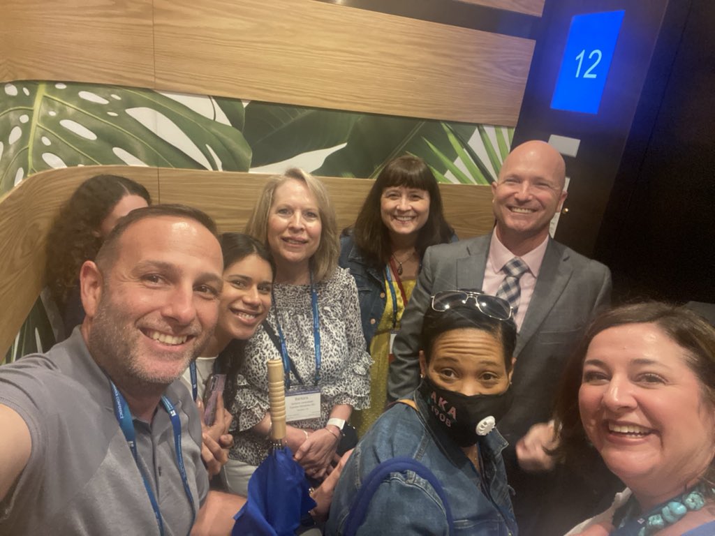 nikbardoni's tweet image. Great way to kick off @RigorRelevance 30th Annual Model Schools Conference with @E_Sheninger reminding us the impact of our ripples to disrupt thinking in education and unleash our scholars greatness. Thank you for the elevator selfie! #MCS2022