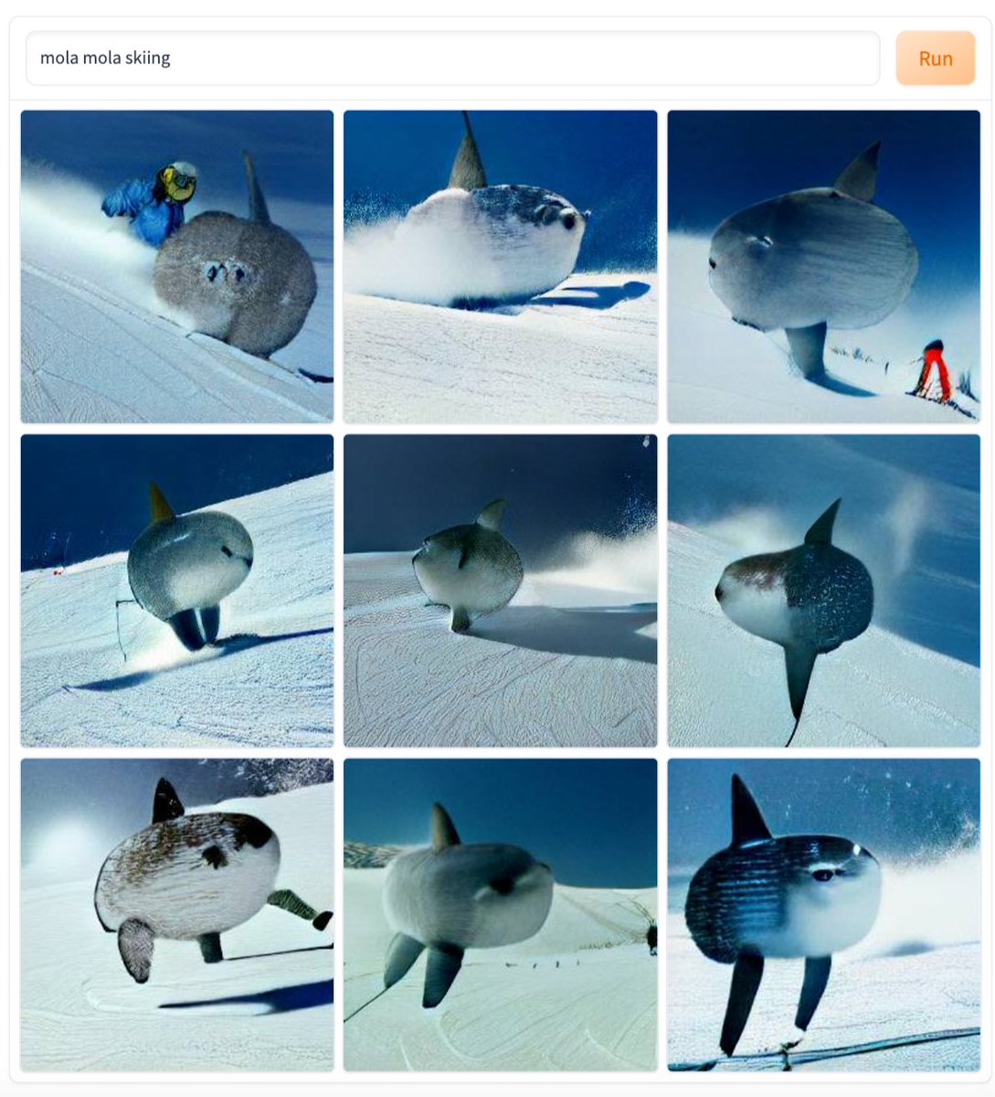 Prompted this on #dalle and you are all welcome #mola #oceansunfish #fishes #ichthyology #ski #hittheslopes #shredgnar