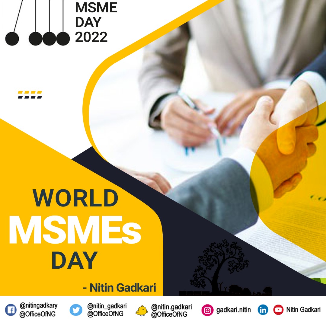 Greetings to all the Wealth Creators of MSME Sector on #MSMEDay.

MSMEs are pivotal to the vision of #NewIndia and vision of #AatmanirbharBharat.

Therefore Empowering The MSMEs for the economic growth and prosperity of the nation is the key mission of Modi Government.