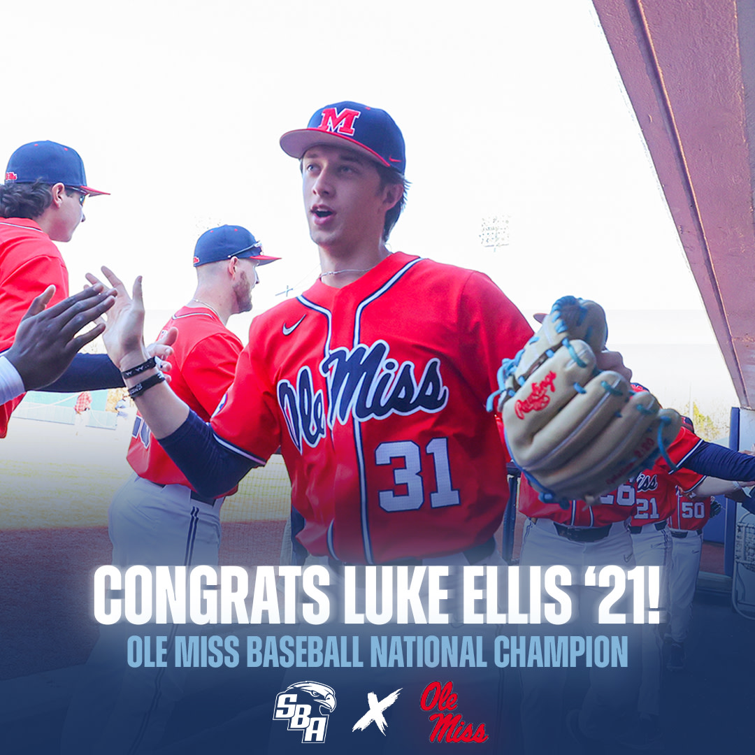 Round of applause for Luke Ellis, SBA Class of 2021, on winning the National Championship with Ole Miss Baseball today!
<a href="/johnvarlas/">John Varlas</a> 

#sbaeagles // #sbabaseball // #sbaalumni