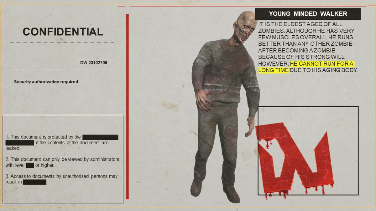 Deadwalker_v's tweet photo. [Walker] Young minded Walker

It is the eldest aged of all zombies. Although he has very few muscles overall, 
he runs better than any other zombie after becoming a zombie because of his strong will. 

 https://t.co/4Afz3yRNFB https://t.co/I26gO3n7XA