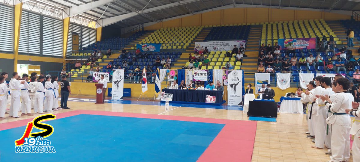 #4319FuerzadeVictorias | El Movimiento Deportivo Alexis Argüello realiza la Copa Embajador de Taekwondo en saludo a la Embajada de Corea del Sur. 🥋