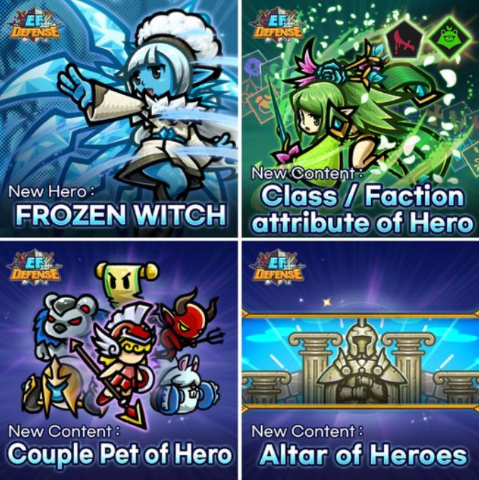 ef_defense's tweet photo. 📢Update News (coming this week)

▶ Hero: Frozen Witch
▶ Class/Faction attribute of Hero
👉🏽 Synergy effects helpful for battles according to the combination!
▶ Couple Pet of Hero
▶ Altar of Heroes (Fuse Rare+ heroes to obtain Epic)

💜RT + Likes = 🫶🏽 https://t.co/s43BuijBZ3
