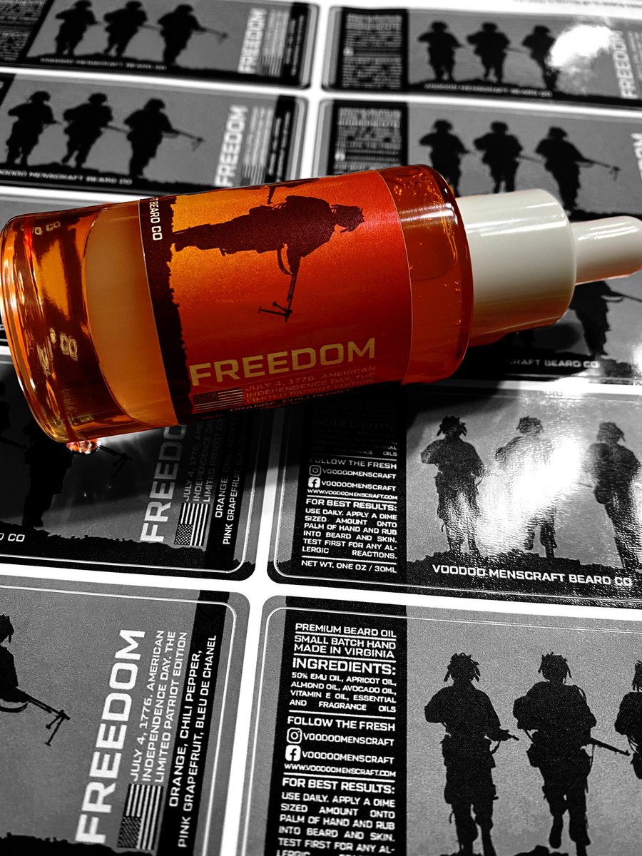 voodoomenscraft's tweet photo. Releasing tomorrow at 12AM EST. 
Freedom. A citrusy blend of Orange, chili pepper, Grapefruit and Bleu De Chanel. Don’t miss it! https://t.co/TyTFwf7XQC
