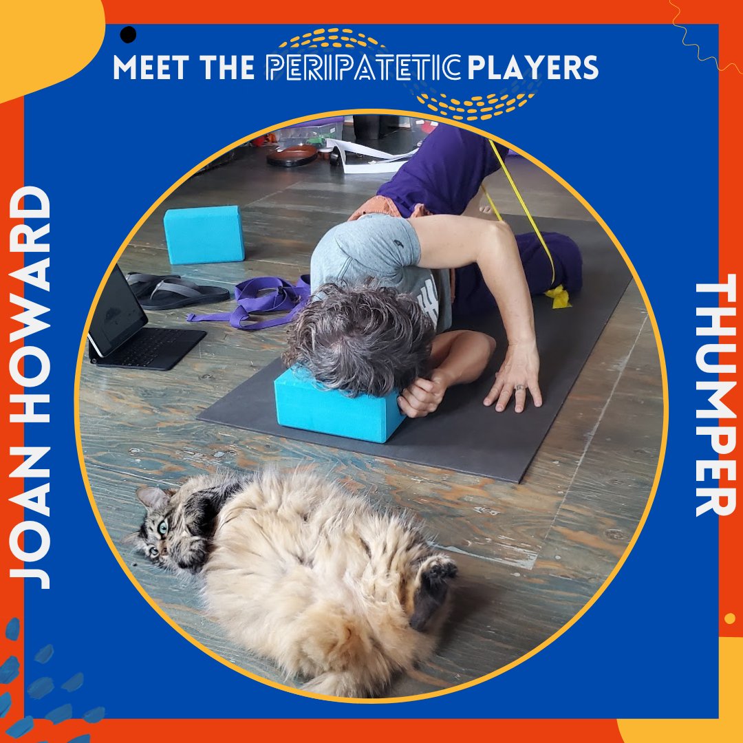 PeripateticPlay's tweet photo. Meet the Peripatetic Players - Joan Howard (Thumper)! Joan is a clown, physical theater creator, &amp; maker-of-objects dedicated to inciting delight and activating meaningful connection through play. Joan’s favorite moments are any time she gets to interact with the audience! 🦏 https://t.co/c9ZGKxoO09