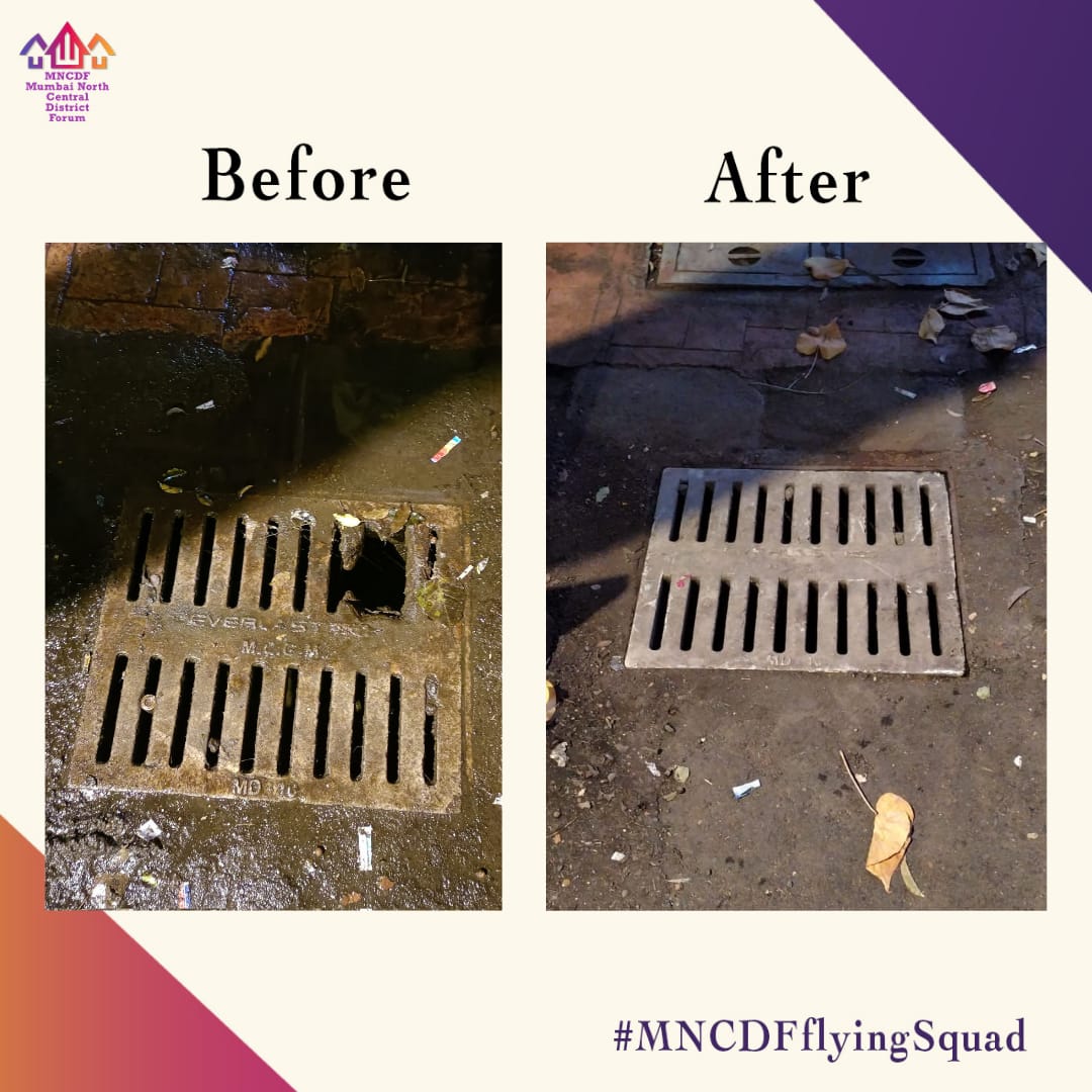 MNCDFbombay's tweet photo. Action in 120 minutes! #MNCDFflyingSquad escalated pending complaint received from residents with regards to broken drain cover posing safety risk to citizens located outside NKGSB bank, Nehru Road, Vile parle E.
We thank Mr. Prashant Sapkal, AMC, @mybmcWardKE!

#CitizenWelfare https://t.co/M16NJsE30r