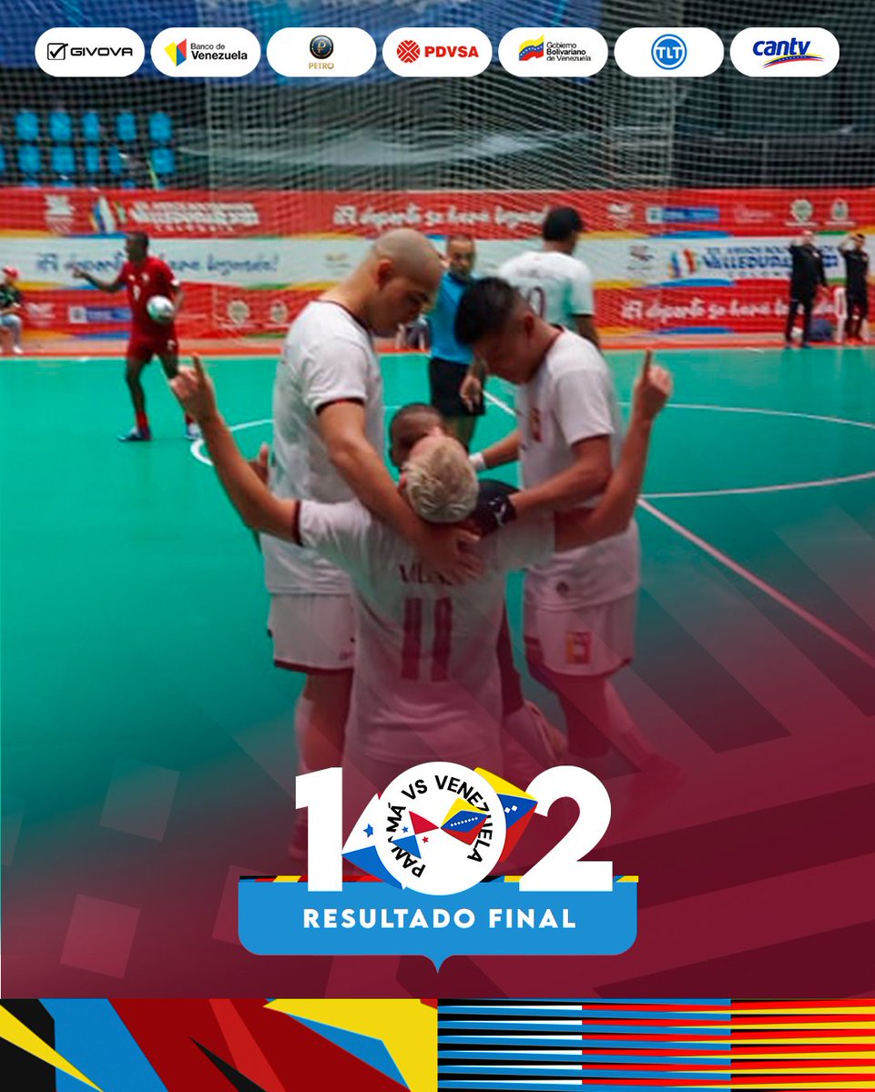 FutsalFVF's tweet image. ¡𝗩𝗶𝗰𝘁𝗼𝗿𝗶𝗮 𝗩𝗶𝗻𝗼𝘁𝗶𝗻𝘁𝗼! 🇻🇪😃

Con dos goles de Alfredo "Chavela" Vidal, la #VinotintoFutsal remontó ante Panamá y consiguió su segundo triunfo en los Juegos Bolivarianos Valledupar 2022.