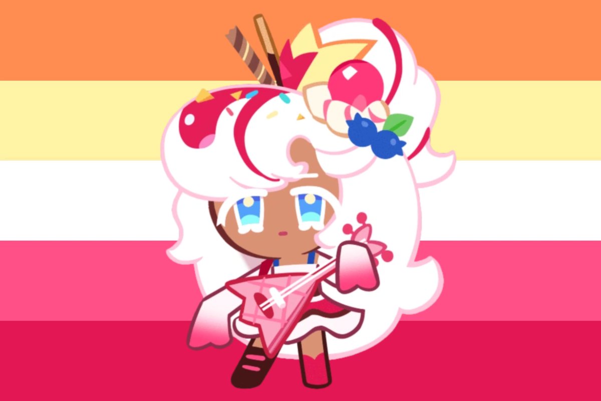 characolorflags's tweet photo. lesbian flag colored as parfait cookie from cookie run: kingdom!!

#lesbian #lesbianflag #lesbiantwt
#parfaitcookie #cookierun #cookierunkingdom https://t.co/UAflTlVYr6