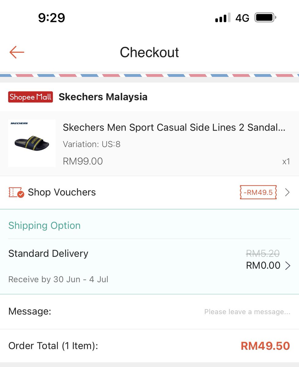 ezhrjmn's tweet photo. Skechers buat sale sampai selipar ni jadi RM49 je do 🙂 memang auto checkout la haha

Tapi selected la yg sale, kat next tweet aku ajar cara nak tahu 'selected' tu. https://t.co/DFrHunKyOO