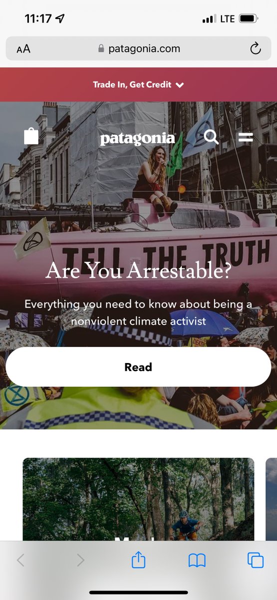 Me: “let me see if Patagonia has a waterproof fanny pack”

Patagonia homepage: “Viva la revolution motherfuckers”